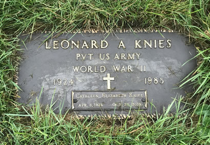 Leonard A. Knies Gravemarker
